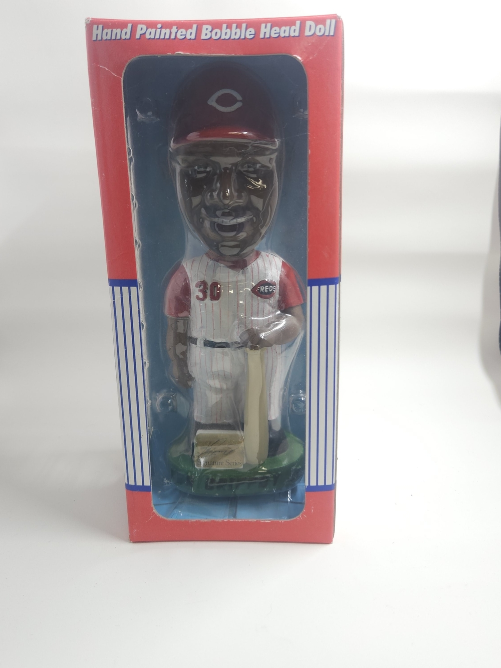 Hand Painted Reds Baseball Bobble Head Doll - Red and White
